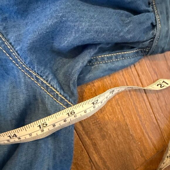 Anthropologie Pilcro NWT denim puff sleeve aline dress size 6/xs - Picture 10 of 16